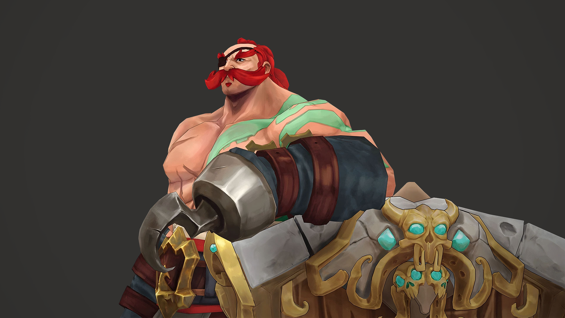 Braum three-quarter view showing armor and belt detail