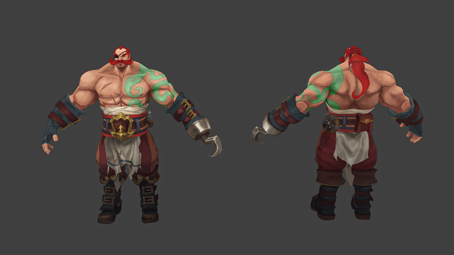 Braum close-up facial detail with stylized hand-painted shading