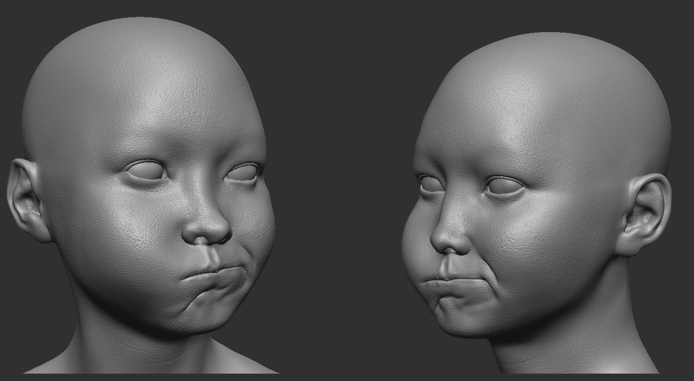 Dina final render showcasing realistic skin and hair